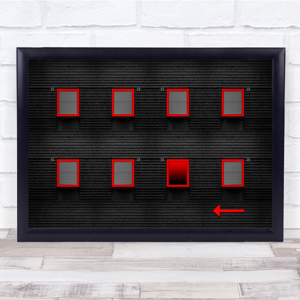 Architecture Abstract Windows Frames Red Arrow Wall Art Print