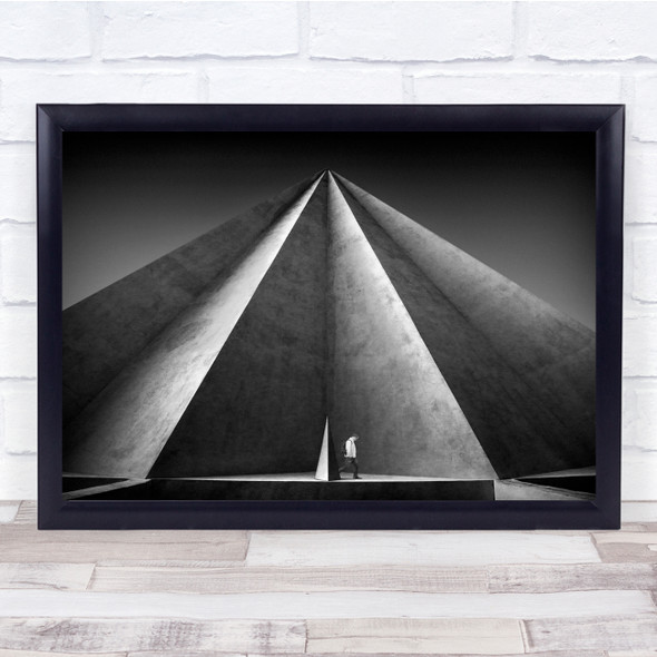 Going Home Pointy Building Grey Person Walking Wall Art Print