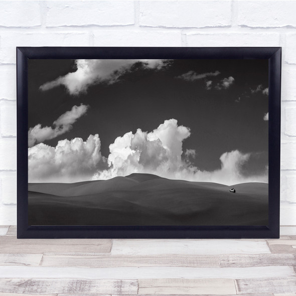 Landscape Desert Driving Sky clouds sand dunes Wall Art Print