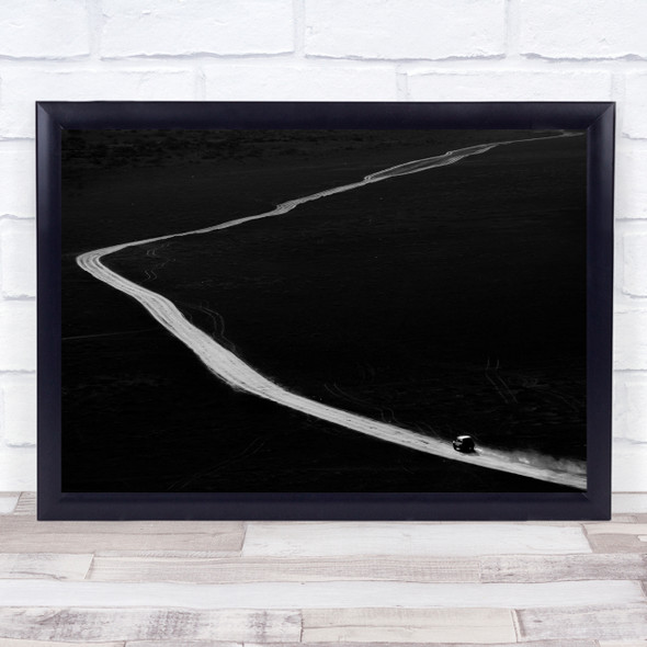 Street Iran Yazd Bnw Light Path Road Car drive Wall Art Print