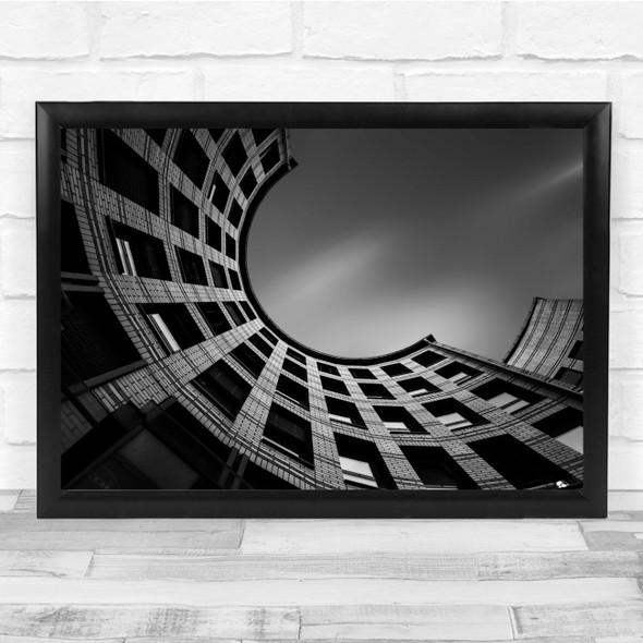 Architecture Black & White Curved Perspective Wall Art Print