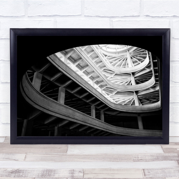 Coming Up building levels Black & White Angel Wall Art Print