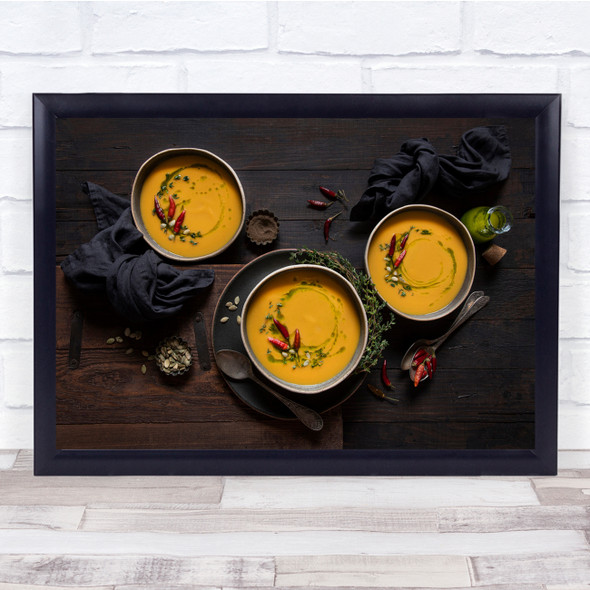 Kitchen Soup Chili Pepper Pumpkin Food Dinner Wall Art Print
