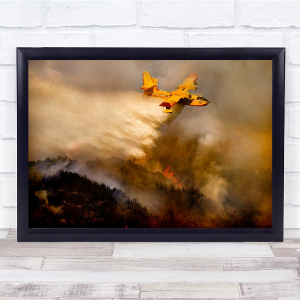 Rescue Firefighter Extinguish Action Aviation Wall Art Print