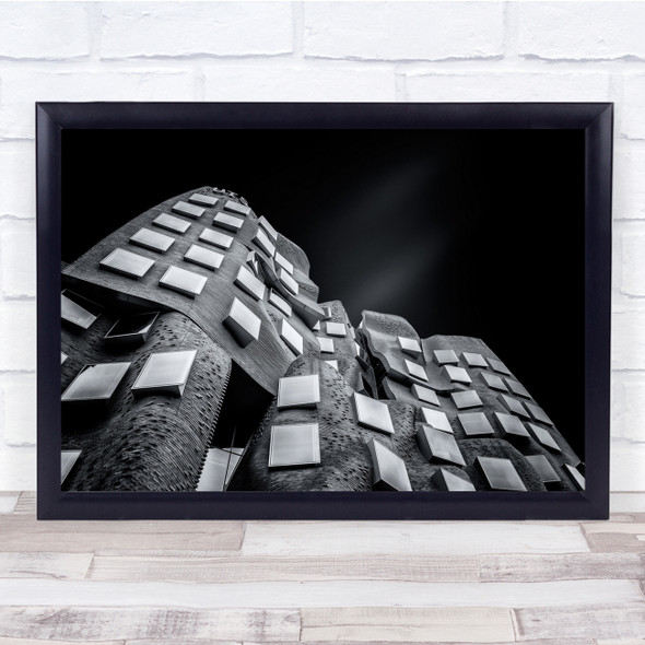 black and white abstract architecture square Wall Art Print
