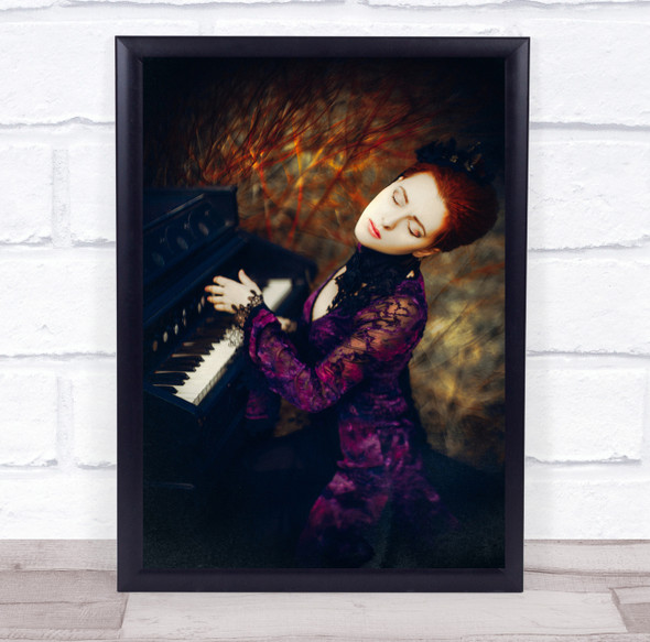 Gone With The Music woman playing piano pose Wall Art Print