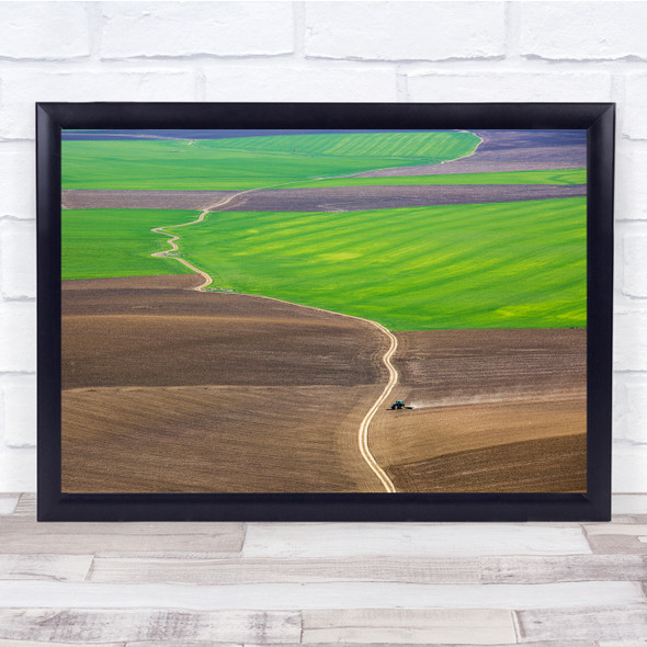 Landscape Traktor Field Farm Green landscape Wall Art Print