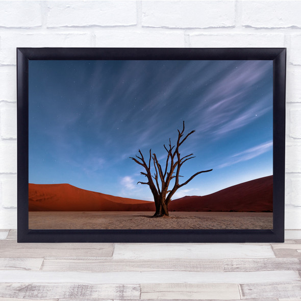 long exposure landscape desert derelict tree Wall Art Print