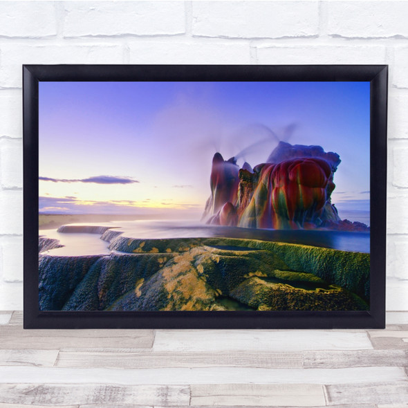 Sunrise Fly Geyser Hot Spring Terrace Colour Wall Art Print