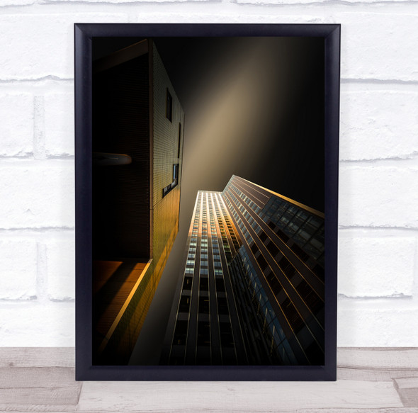Sunset In Town architecture up shot building Wall Art Print