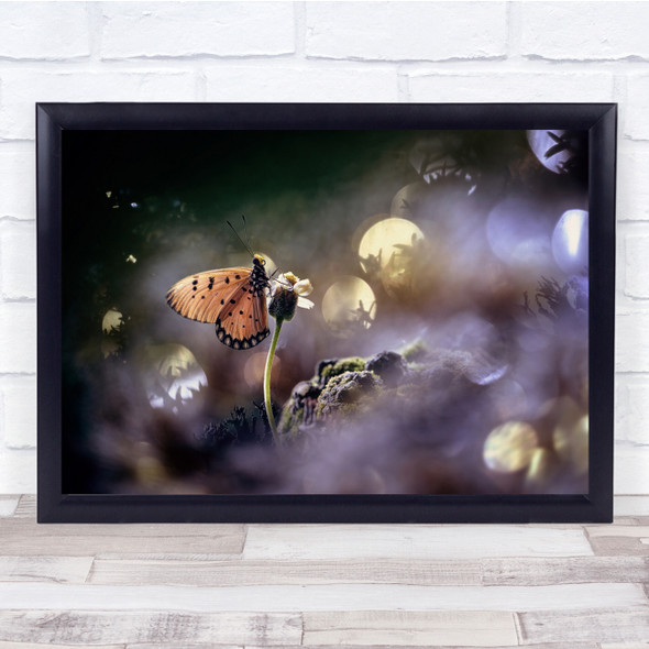 Dunia Yang Indah close up butterfly flowers Wall Art Print