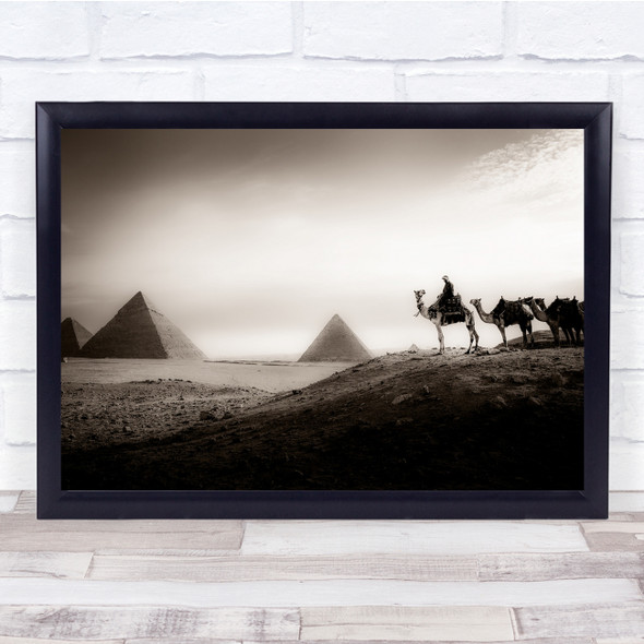Egypt Desert Sand Rock Stone Cairo Pyramids Wall Art Print