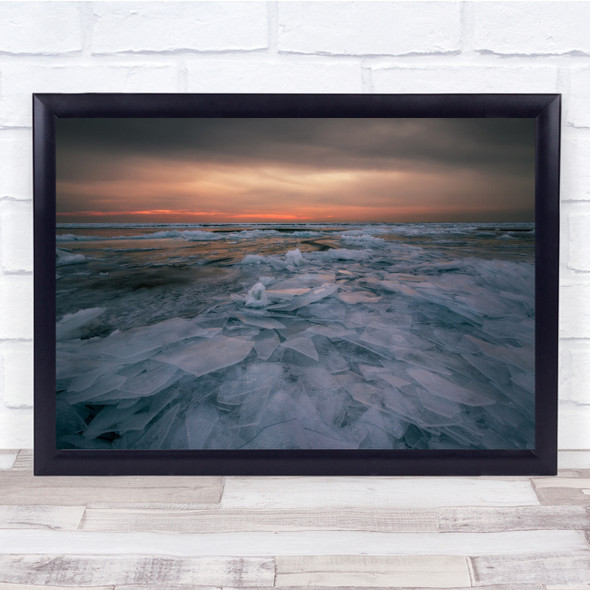 Winter Ice Sheets Lake Huron Ontario Canada Wall Art Print