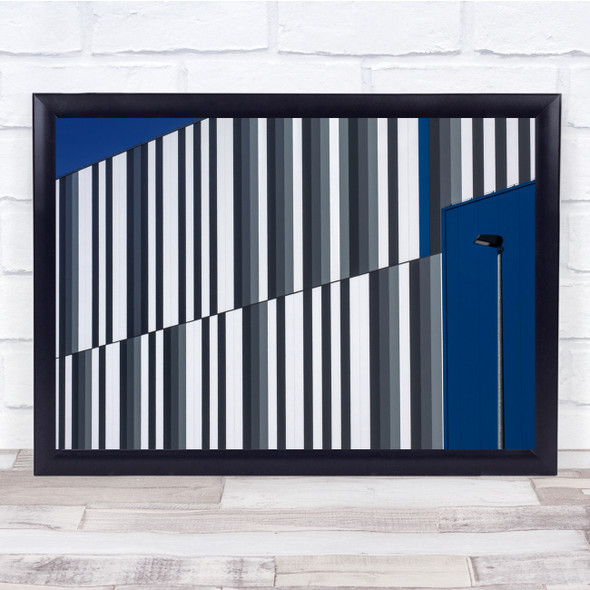 abstract architecture stripes blue barcode Wall Art Print