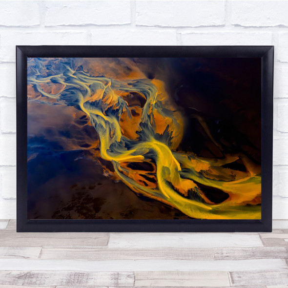 Iceland River Abstract Panoramic Colourful Wall Art Print