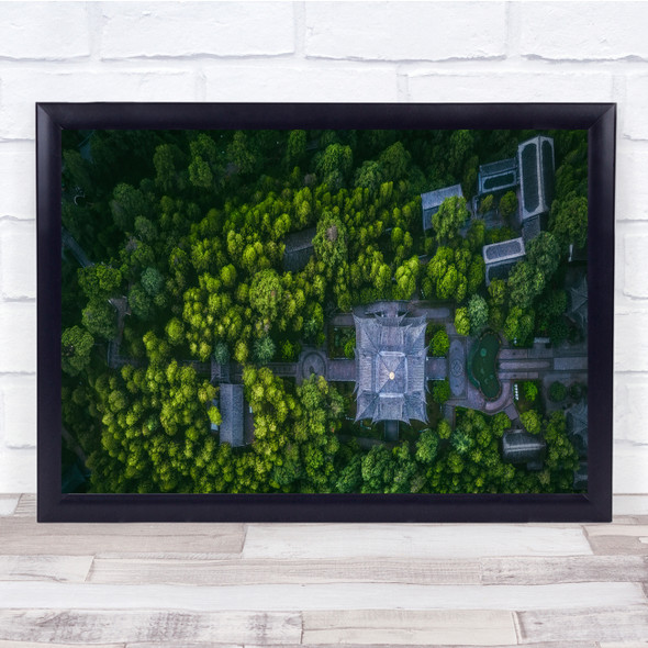 Lijiang Temple aerial view trees landscape Wall Art Print