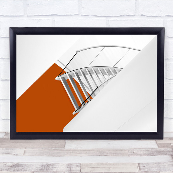 Orange Panoramic Geometry Shapes Staircase Wall Art Print