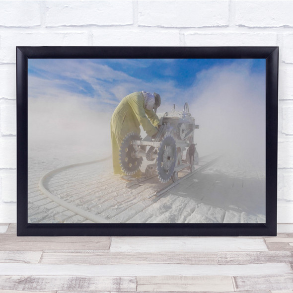 sand duster landscape view engineer worker Wall Art Print