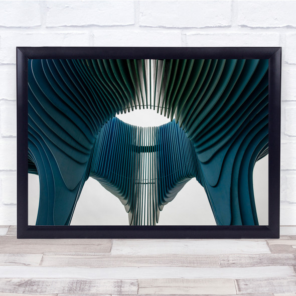 Turquoise abstract architecture curve drip Wall Art Print