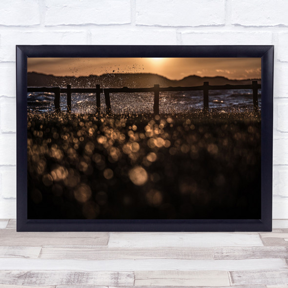 Wave Grass Setting sun Evening Kasumigaura Wall Art Print