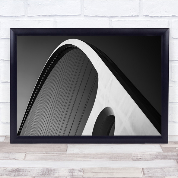 Calatrava Arches Black white Bridge Wires Wall Art Print