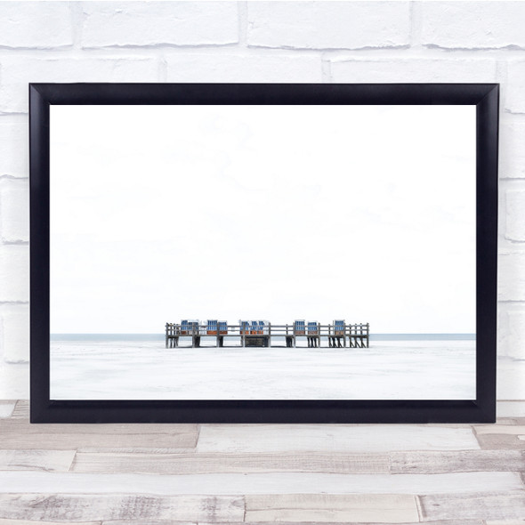 High Key Beach Coastal Sea Ocean Platform Wall Art Print