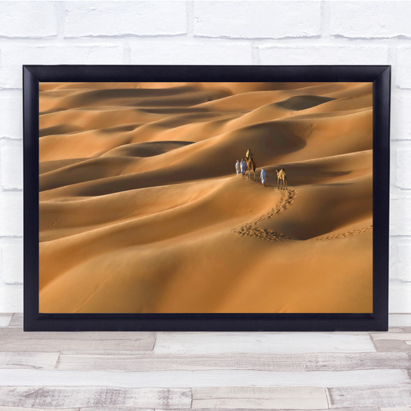 Landscape Sand Dunes Camel Camels Animals Wall Art Print