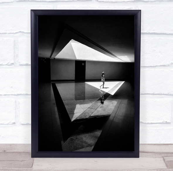 Shades Triangles woman walking reflection Wall Art Print