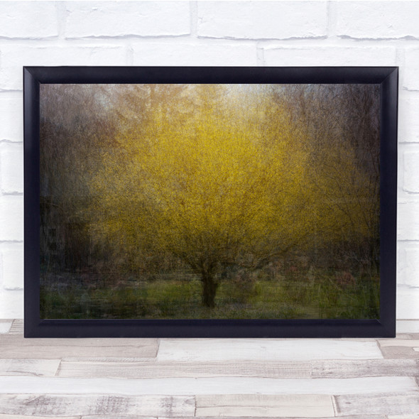 Blurry illustration nature blooming tree Wall Art Print