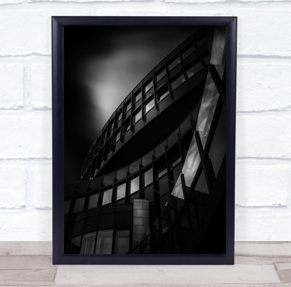 Landtag curved dark architecture up shot Wall Art Print