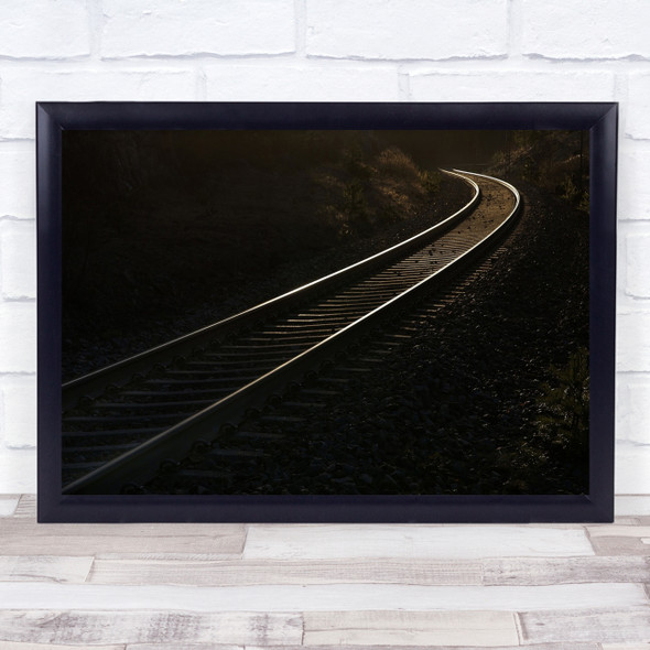 Tracks Railroad Destination Light Shadow Wall Art Print