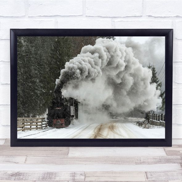 Action Train Smoke Steam Journey Travel Wall Art Print