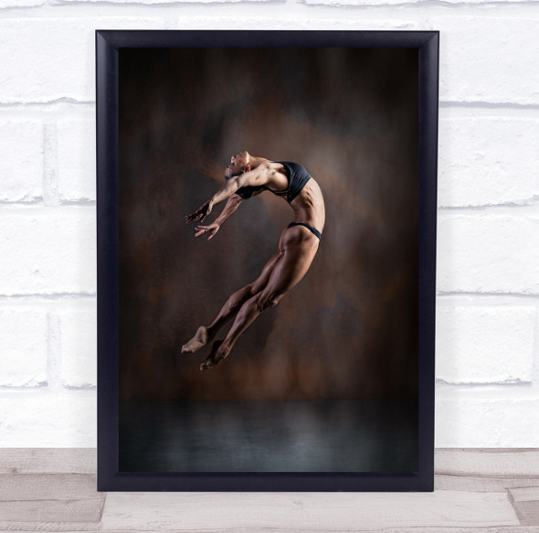 Flying To The Moon acrobat pose mid air Wall Art Print