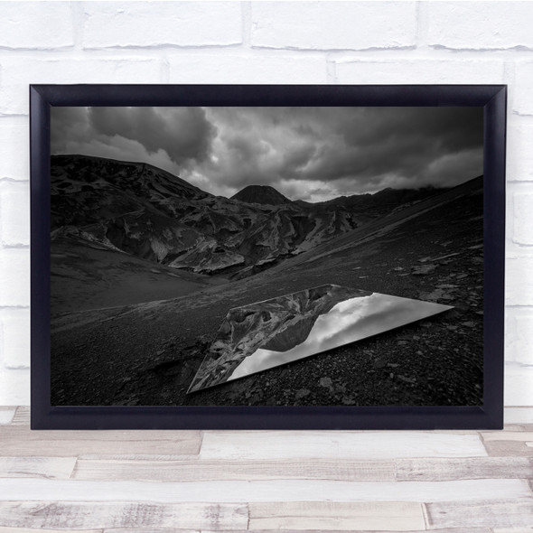 Mirror Black White Reflection Landscape Wall Art Print