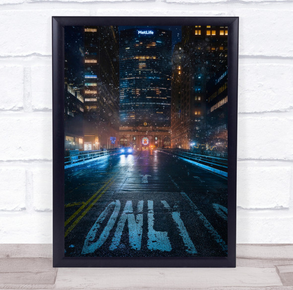 Only Grand Central city night buildings Wall Art Print