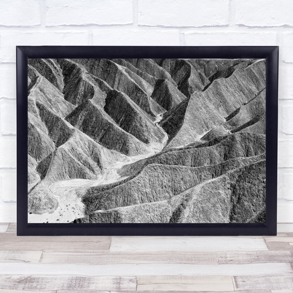 Rocks Cliff Cliffs Black White Abstract Wall Art Print