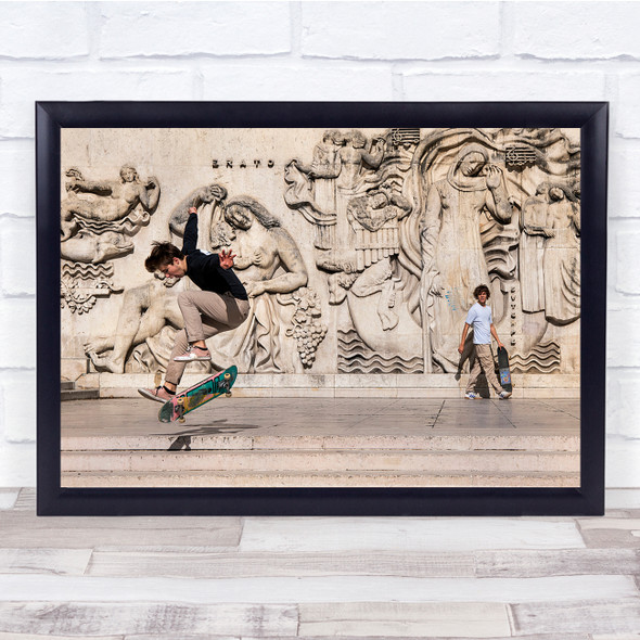 Skateboarding Stunt Trick wall memorial Wall Art Print