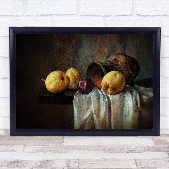 Sketch With Pears Fruit Vase Still Life Wall Art Print