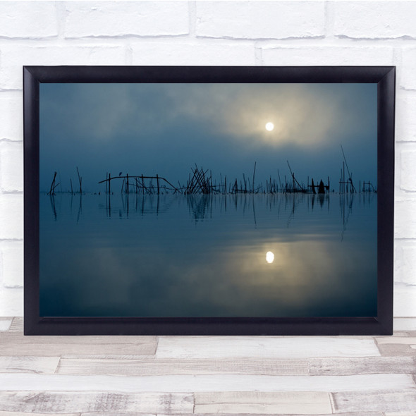 Sun Landscape Seascape Water Reed Japan Wall Art Print