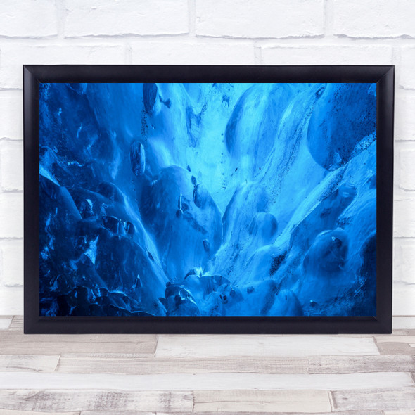 Abstract Ice Cave underwater blue fish Wall Art Print