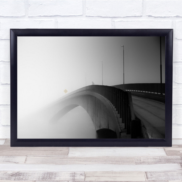 Choices Bridge curved foggy Lamp posts Wall Art Print