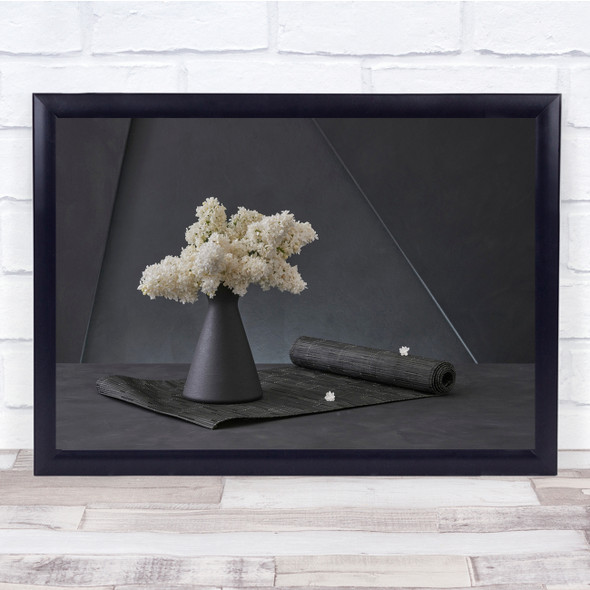 Japan Ikebana Lilac Still Life Flowers Wall Art Print