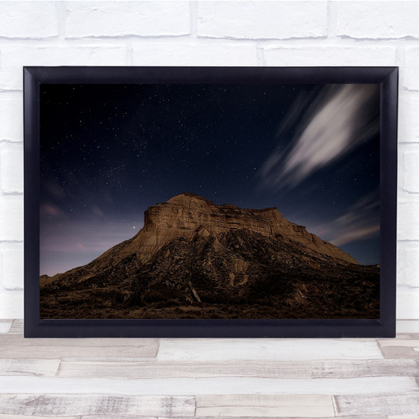 Lucroit Hitech Wind mountain night sky Wall Art Print