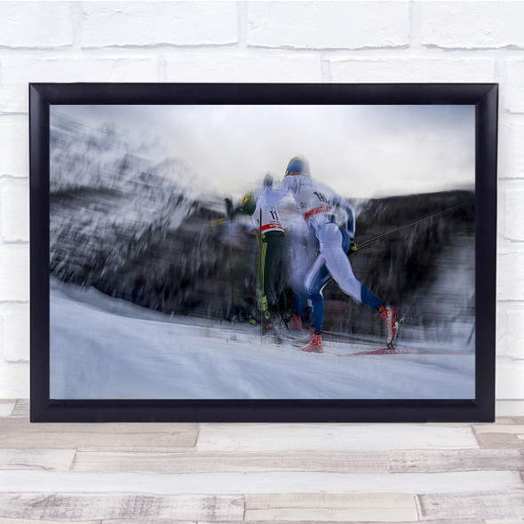 Run Skiing Capture Blurred motion snow Wall Art Print