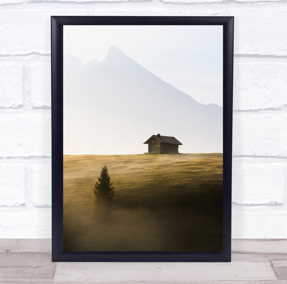 Seiser Alm house on the hill landscape Wall Art Print