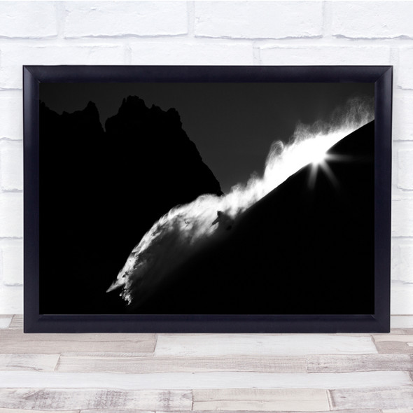 Action France Freeride Alps Dark Snow Wall Art Print