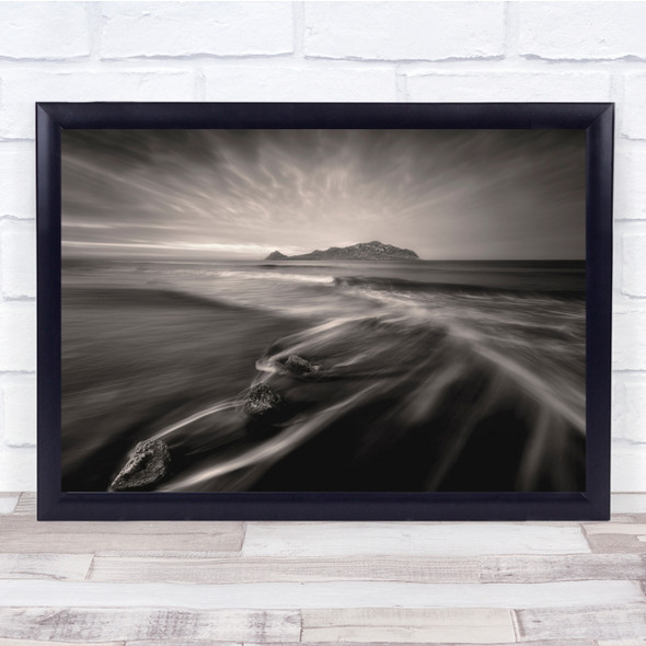 Deer Island black and white sand dune Wall Art Print