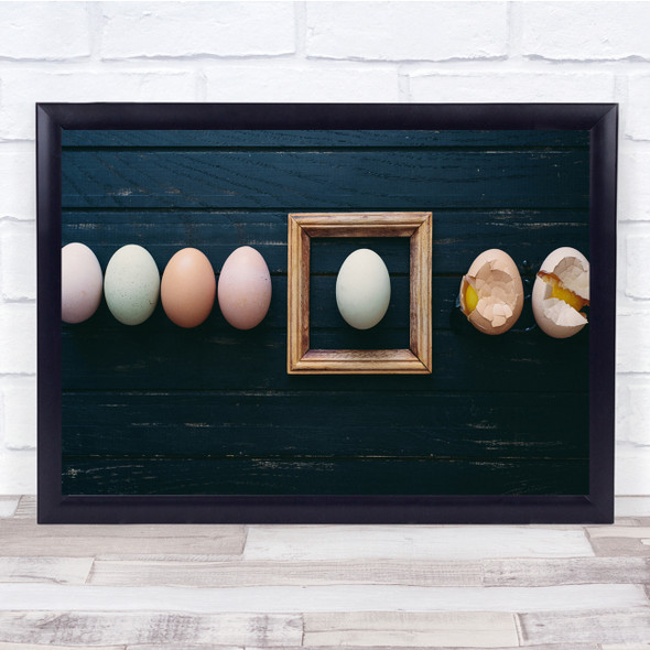 Food Abstract Eggs Frame Shell Broken Wall Art Print