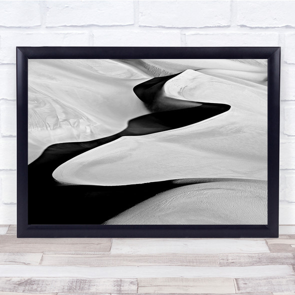 Landscape Iran Contrast Desert Tracks Light Shadow Black & White Sand Dune Print