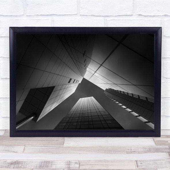 Modern Black & White Architecture Geometry Shapes Vignette Urban Cityscape Print